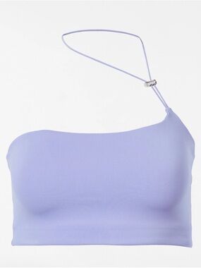 One-Shoulder Lavender Crop Top